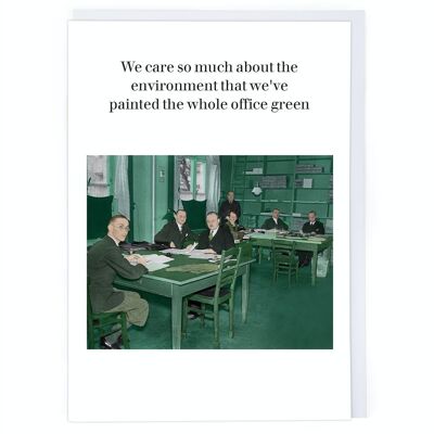 Cartolina d'auguri verde dell'ufficio