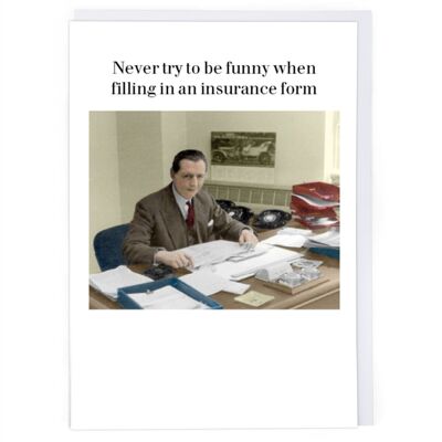 Cartolina d'auguri del modulo di assicurazione
