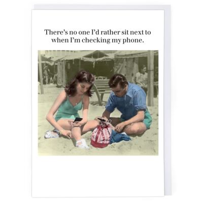 Checking My Phone Valentine Card