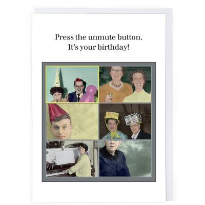 Pulse la tarjeta de cumpleaños del botón Unmute