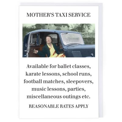 Servicio de taxi de la madre Tarjetas de felicitación