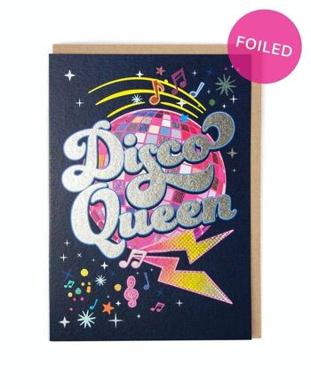 Carte d'anniversaire Disco Queen 1