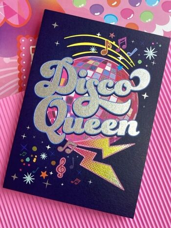 Carte d'anniversaire Disco Queen 4
