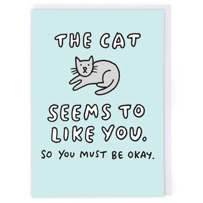 Die Katze mag dich Valentinskarte