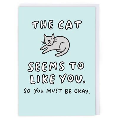 Die Katze mag dich Valentinskarte