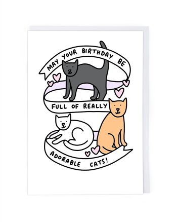 Carte d'anniversaire adorables chats