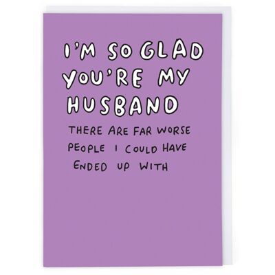 Me alegro de que seas mi tarjeta de aniversario de marido