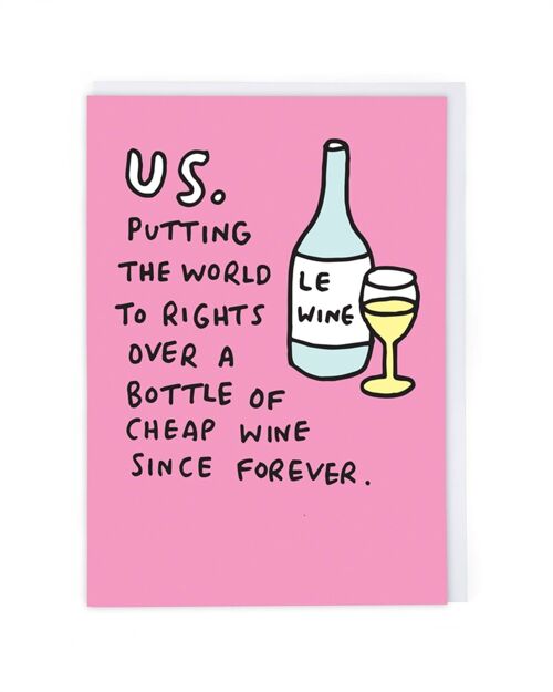 Cheap Wine Friendship Card
