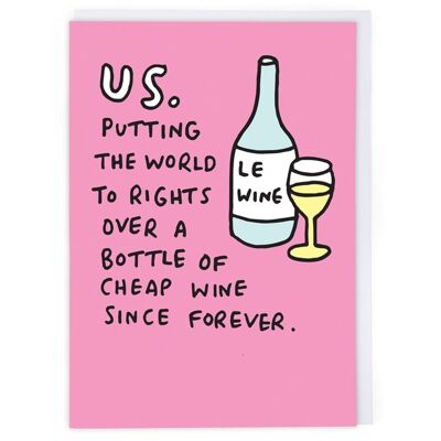 Cheap Wine Friendship Card