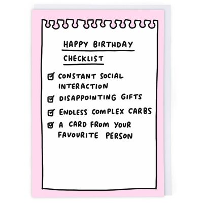 Liste d'anniversaire Carte d'anniversaire