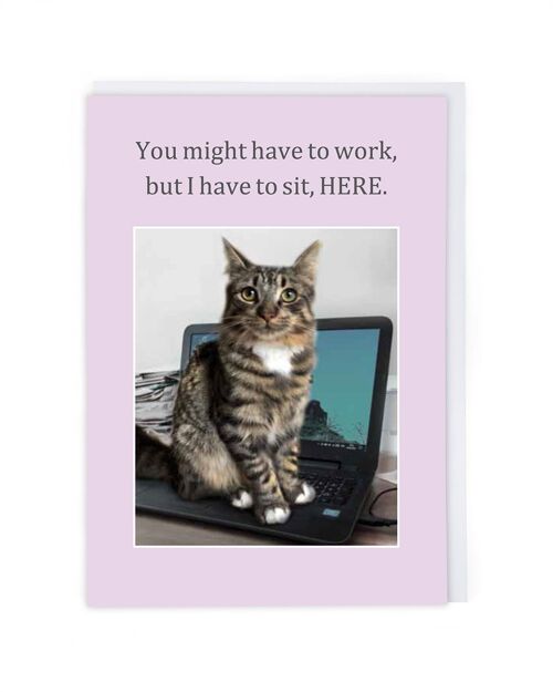 Wfh Cat Greeting Card