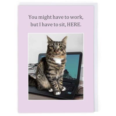 Cartolina d'auguri gatto Wfh