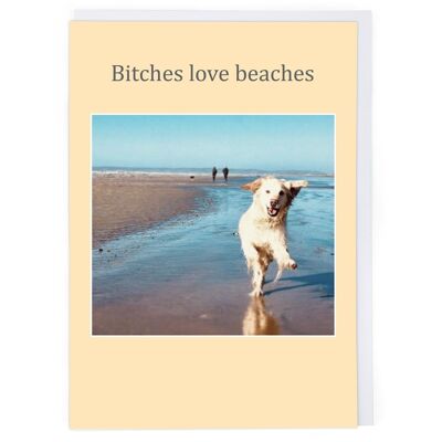 Bitches Love Beaches Tarjeta de cumpleaños