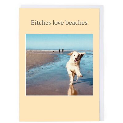 Bitches Love Beaches Tarjeta de cumpleaños