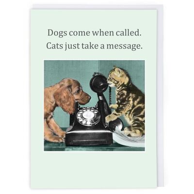 Cats Take A Message Greeting Card