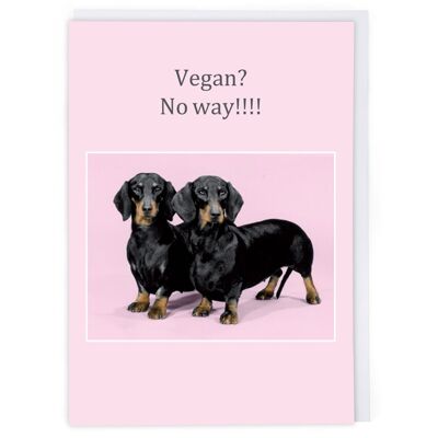 ¿Vegano? ¡¡¡De ninguna manera!!! Tarjeta de felicitación