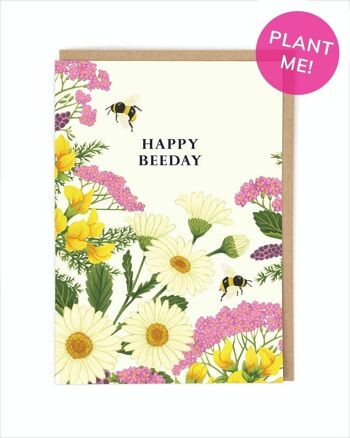 Carte d'anniversaire Happy Beeday 1