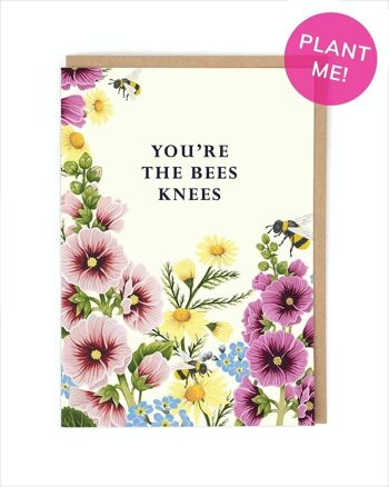Genoux d'abeilles ensemencées Carte de vœux 1