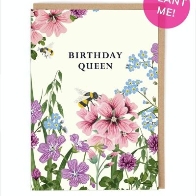 Carte d'anniversaire de la reine d'anniversaire