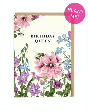 Carte d'anniversaire de la reine d'anniversaire 1