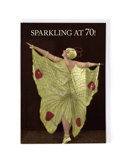 Sparkling At 70 Age Card