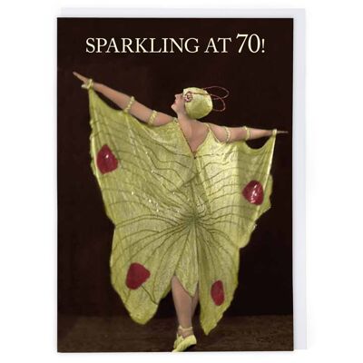 Sparkling At 70 Age Card