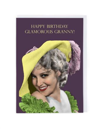 Carte d'anniversaire glamour mamie