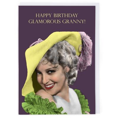 Tarjeta de cumpleaños glamorosa de la abuela