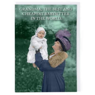 Grand-mère baby-sitter Carte de vœux