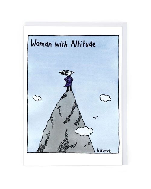 Woman With Altitude Greeting Card