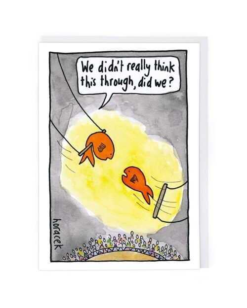 Non-thinking Trapeze Fish Greeting Card