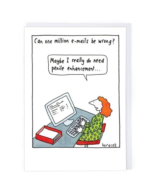 One Million E-mails Greeting Card