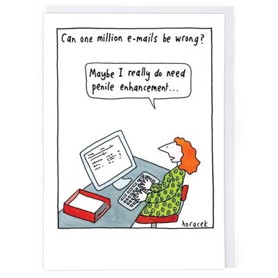 One Million E-mails Greeting Card