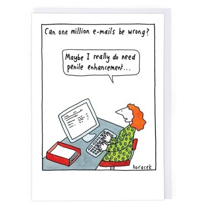 One Million E-mails Greeting Card