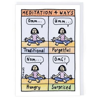 Biglietto d'auguri per la meditazione in 4 modi