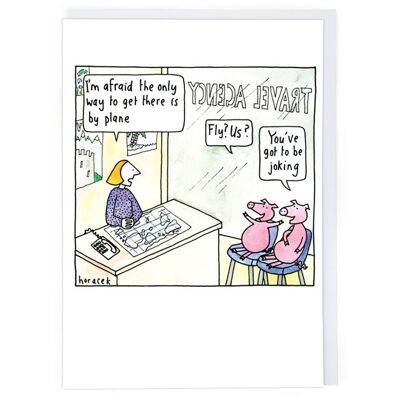 Pigs Might Fly Greeting Card