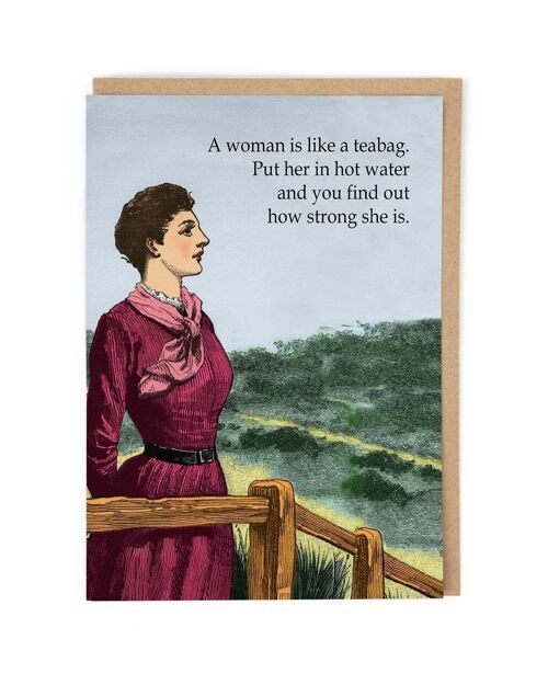 Woman In Hot Water Greeting Card