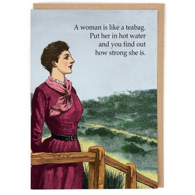 Woman In Hot Water Greeting Card
