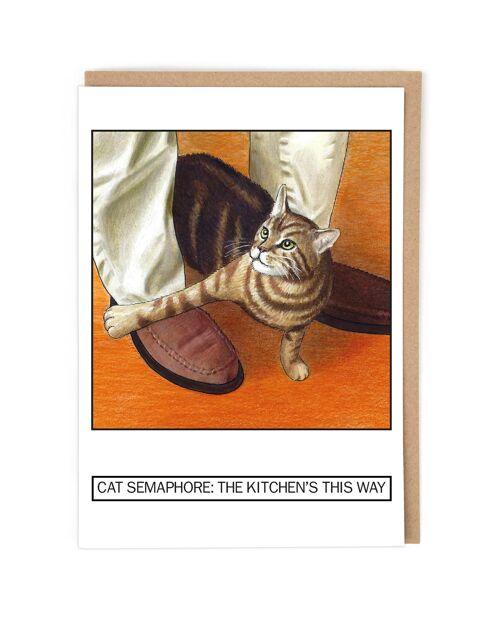 Cat Semaphore Greeting Card