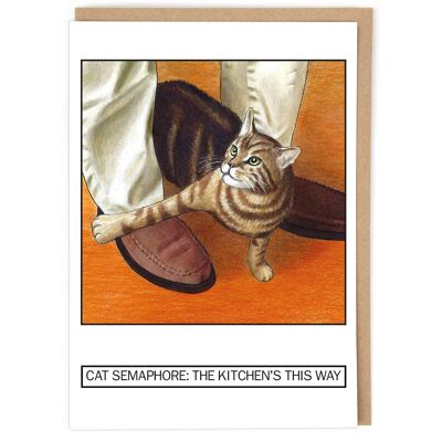 Cat Semaphore Greeting Card