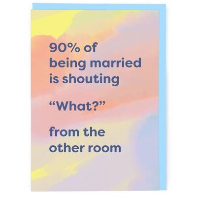 Tarjeta de aniversario del 90% de estar casado