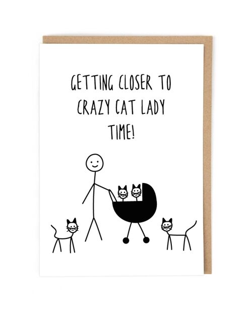 Cat Lady Birthday Card