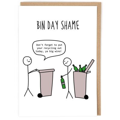 Bin Day Vergüenza Tarjetas de felicitación