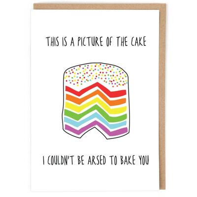 Tarjeta de cumpleaños de pastel de arco iris