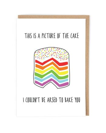 Carte d'anniversaire gâteau arc-en-ciel