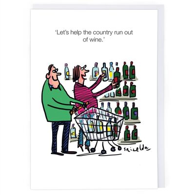 Cartolina d'auguri a corto di vino