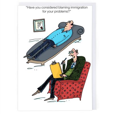 Incolpare la cartolina d'auguri dell'immigrazione