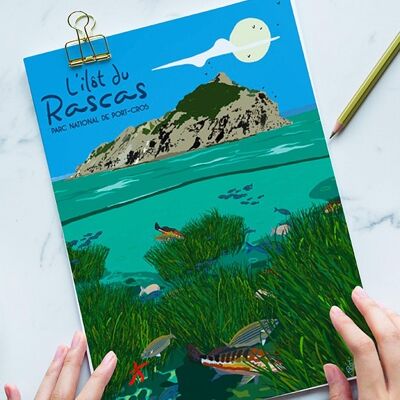 Carte postale l'îlot du Rascas, Port-cros