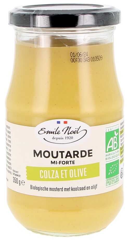 Moutarde mi-forte à l'huile de colza et d'olive (5%) Bio