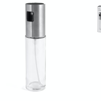Essigölkännchen mit transparentem Glaszerstäuber 100 ml. Vernebelt Öl und Essig schonend, verschmutzt nicht und tropft nicht